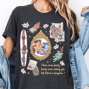 Maglietta ispirata a Stitch e Lilo, Maglietta Lilo e Stitch di Walt Disney, Felpa con stampa &quot;Vacanza in famiglia a Disneyland&quot;, Maglietta Disney Ohana Family Means