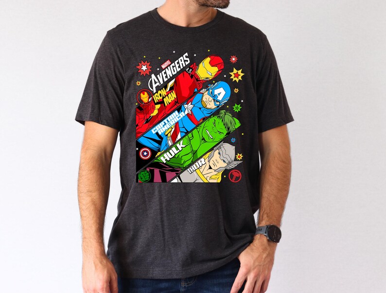 Marvel Avengers Shirt, Marvel Superheroes Sweatshirt, Marvel Comics Shirt, Iron Man Captain America Hulk Thor T-Shirt, Disney Trip Boy Tees