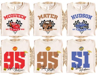 Disney Cars Movie Characters Shirt, Lightning Mcqueen and Friends T-Shirt, Radiator Springs Shirt, Disney Family Vacation Matching Tees