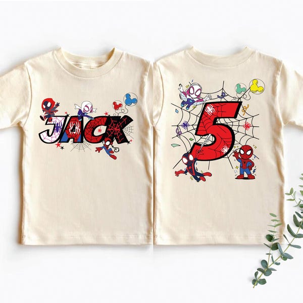 Camiseta de cumpleaños de Spidey y sus increíbles amigos, camiseta personalizada de cumpleaños familiar de Marvel, camiseta de cumpleaños de Ghost Spider, camiseta de viaje familiar de Disney