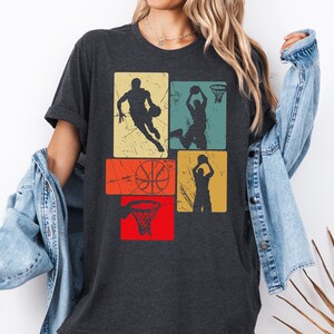 Graphic Basketball Shirt, Basketball Lover T-Shirt, Retro Basket Shirt, Game Day Shirt, Sport Family Hoodie, Basketball Player Sweatshirt