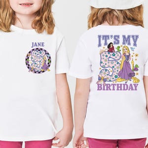 Disney Birthday Princess Rapunzel T-Shirt, Custom It&#39;s My Birthday Shirt, Rapunzel Birthday Girl Sweatshirt, Birthday Party Hoodie, Bday Tee