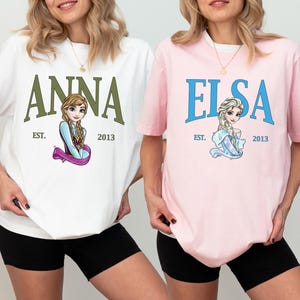 Frozen Princess Elsa and Anna Matching Shirt, Disney Princess T-Shirt, Disneyland Girls Trip Shirt, Princess Squad Shirt, Magic Kingdom Tee