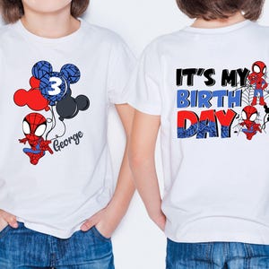 Custom Spidey & His Amazing Friends Birthday Shirt, Spider Spidey Ghost Spider Birthday Tees, Disney Marvel Birthday Party Sweatshirt