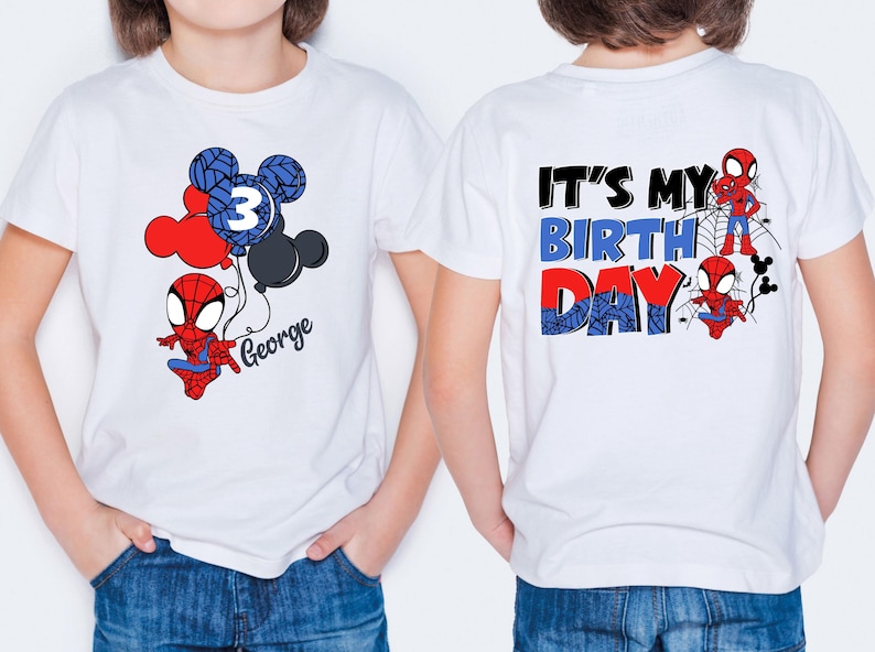 Custom Spidey & His Amazing Friends Birthday Shirt, Spider Spidey Ghost Spider Birthday Tees, Disney Marvel Birthday Party Sweatshirt