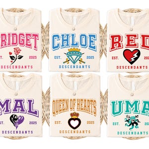 Disney Descendants T-shirt, Mal and Evie Shirt, Descendants Chloe Mal Queen Of Hearts Matching T-Shirt, WDW Wizard Trip Squad Sweatshirt