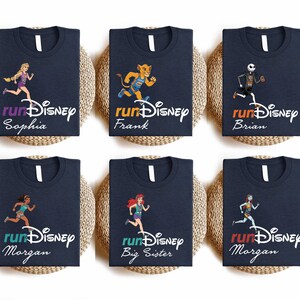 Custom Run Disney Shirts, Disneyland Marathon Sweatshirt, All Characters runDisney Crewneck, Mickey and Friends Family Matching Tees