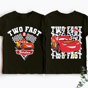 Lightning McQueen Two Fast Birthday Shirt, Disney Birthday Boy T-Shirt, Cars Family Birthday Matching Tees, Disneyland Birthday Party Tee
