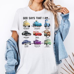Disney Cars God Says I am Shirt, Disney Bible Verse Shirt, Christian Toddler T-Shirt, Disney Lightning Mcqueen Shirt, Religious Kids Tee