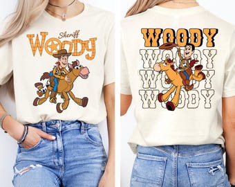 Disney Sheriff Woody and Bullseye Shirt, Pixar Toy Story Western T-Shirt, Disneyland Vacation 2026 Shirt, Disneyworld Family Trip Tees