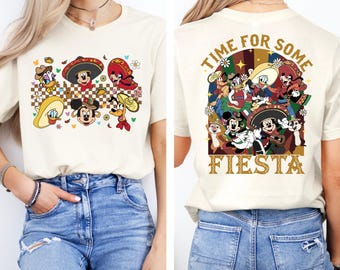Disney Time For Some Fiesta Shirt, Mickey and Friends Mexican T-Shirt, Disneyworld Fiesta Party Crew Shirt, Disneyland Family Vacation Tees
