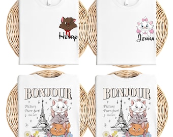 Custom Disney The Aristocats Paris Shirt, Marie Toulouse Berlioz Cats T-Shirt, Disneyland Girls Trip Tees, Disneyworld Family Vacation Tee
