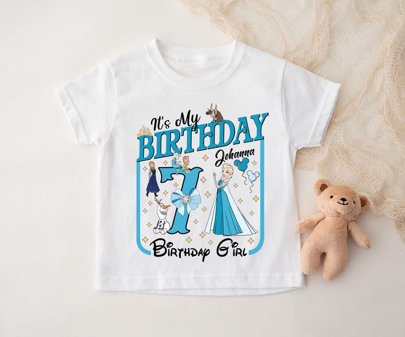 Custom Frozen Birthday Girl Shirt, Personalized Elsa Birthday Sweatshirt, Disney Birthday Girl Tee, Disneyland Birthday Vacation Shirt