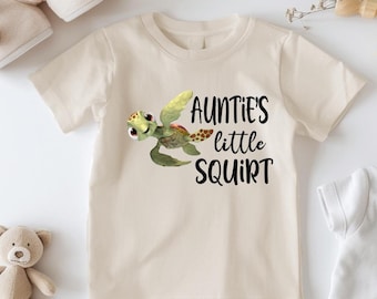 Auntie's Little Squirt Shirt, Little Turtle Toddler Shirt, Baby Announcement Tee, Auntie Reveal Kids Shirt, Baby Shower Auntie Shirt