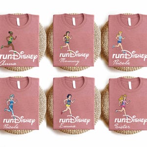Custom Run Disney Shirts, Disneyland Marathon Sweatshirt, All Characters runDisney Crewneck, Mickey and Friends Family Matching Tees