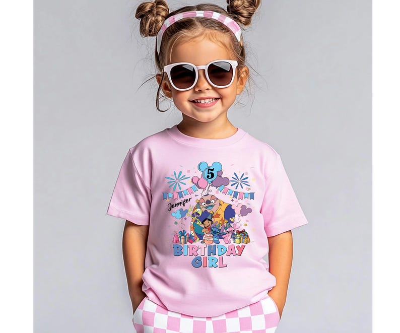 Lilo and Stitch Birthday Girl Shirt, Personalized Disney Birthday Shirt, Disney Stitch Birthday Sweatshirt, WDW Birthday Family Vacation Tee