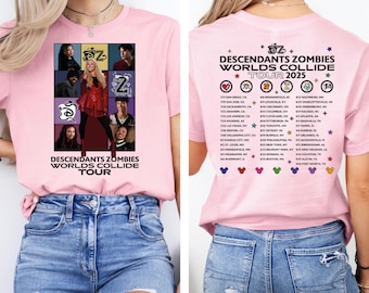 Koszulka Disney Descendants Music Zombies Tour, koszulka dla fanów Disney Descendants, bluza Disneyland Descendants Zombies Worlds Collide Tour