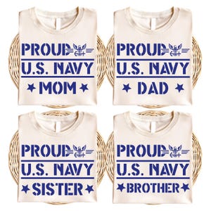 Personalized Proud Navy Family Shirts, Navy Graduation Shirts, Patriotic Family Tees, Custom Navy Shirt, Military Shirt, Navy Boot Camp Tee