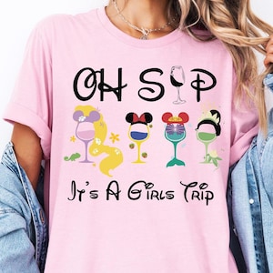 Disney Oh Sip It&#39;s A Girls Trip Shirt, Disney Princess Shirt, Disneyland Princess Girls Trip Shirt, Disney Drinking around the World Sweat
