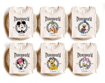 Checkered Disney All Characters Shirt, Mickey & Friends T-Shirt, Disney Princess Shirt, Disney Pixar Toy Story Shirt, Disneyland Trip Tee
