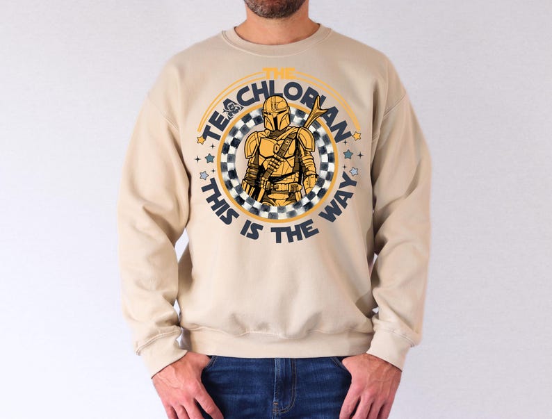 The Teachlorian This is The Way Shirt, Din Djarin Teacher T-Shirt, Retro Mandalorian Teacher Sweatshirt, Star Wars Gift For Teacher