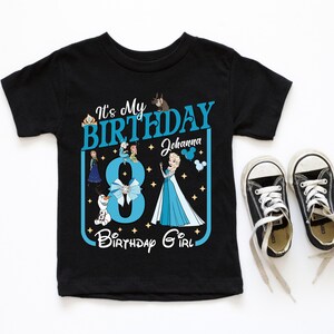 Custom Frozen Birthday Girl Shirt, Personalized Elsa Birthday Sweatshirt, Disney Birthday Girl Tee, Disneyland Birthday Vacation Shirt
