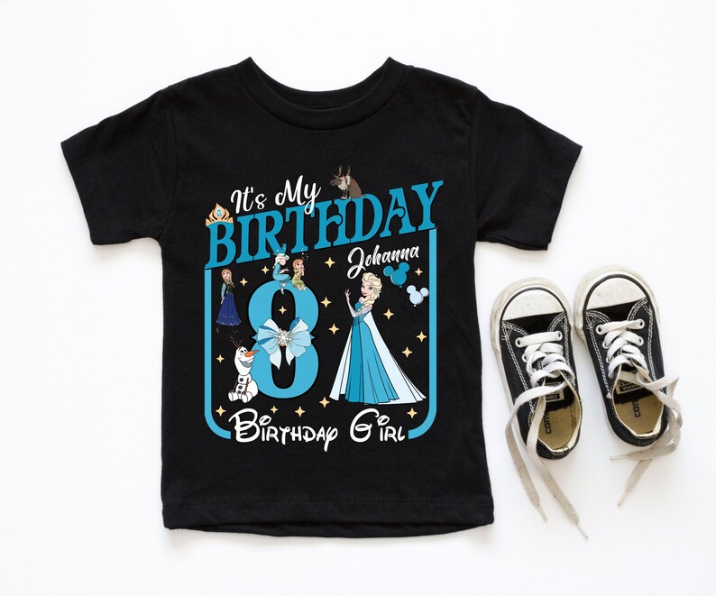 Custom Frozen Birthday Girl Shirt, Personalized Elsa Birthday Sweatshirt, Disney Birthday Girl Tee, Disneyland Birthday Vacation Shirt