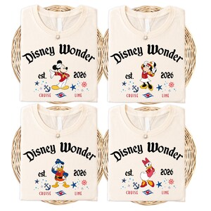 Disney Wonder Cruise Shirt, Micky und Freunde Gruppe Cruise Shirt, Disney 2026 Familien Reise Shirt, Micky und Freunde Kapitän 2026 T-Shirt
