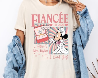 Minnie Fiancee Shirt, Disney Custom Future Mrs. Shirt, Disney Fiance Said Yes Shirt, Disney Bachelorette Party Tee, Bridal Shower Sweater