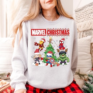 Marvel Christmas Shirt, Marvel Family Matching Xmas Shirt, Hulk Thor Captain America Group Matching Sweater, Disneyland Xmas Trip Hoodie