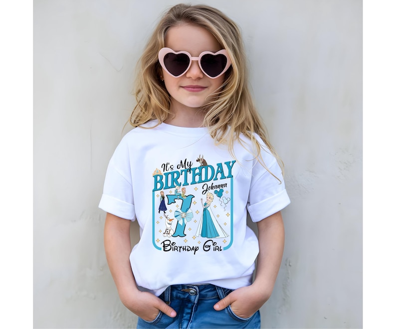 Custom Frozen Birthday Girl Shirt, Personalized Elsa Birthday Sweatshirt, Disney Birthday Girl Tee, Disneyland Birthday Vacation Shirt