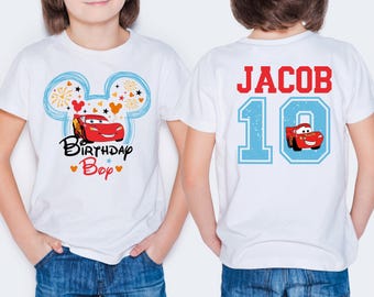 Koszulka urodzinowa dla chłopca z motywem Lightning McQueen, bluza urodzinowa Disney Cars, koszulka urodzinowa Disneyland Cars Movie