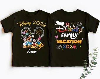 Disney 2026 Familienurlaub Passende Shirts, Mickey und Freunde 2026 T-Shirt, personalisierte Disneyland Familie Reise Shirt, Magic Kingdom Tee
