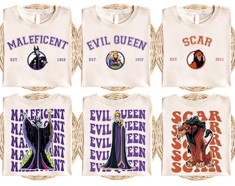 Disney Villains Characters Shirt, Disney Evil Queen Shirt, Ursula Cruella Shirt, Disney Maleficent Shirt, Disneyland Witches Matching Shirts
