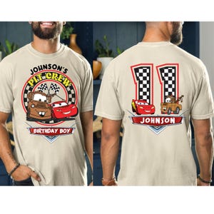 Custom Disney McQueen and Mater Birthday Shirt, Cars Pit Crew Birthday Boy T-Shirt, Disneyland Family Birthday Tees, Racing Cars Sweatshirt