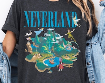 Peter Pan Neverland Shirt, Disney Tinker Bell Shirt, Fairy Magical Sweater, Vintage Neverland Island Shirt, Peter Pan Characters T-Shirt