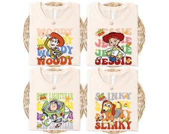 Disney Toy Story Alle Charaktere Gruppe T-Shirt, Disneyland Familienausflug Toy Story Sweatshirt, Disney Woody Jessie Toy Story T-Shirt, BTW Kinder T-Shirt