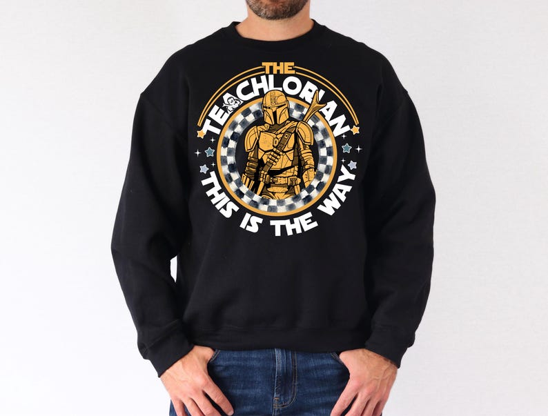 The Teachlorian This is The Way Shirt, Din Djarin Teacher T-Shirt, Retro Mandalorian Teacher Sweatshirt, Star Wars Gift For Teacher