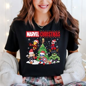 Marvel Christmas Shirt, Marvel Family Matching Xmas Shirt, Hulk Thor Captain America Group Matching Sweater, Disneyland Xmas Trip Hoodie
