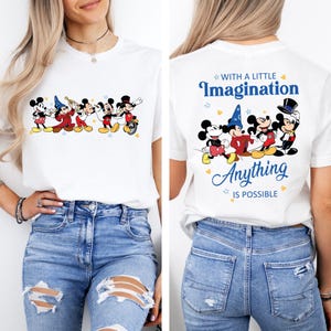Vintage Disney Sorcerer Mickey With Little Imagination Shirts, Retro Walt Disney World T-Shirt, Disney Fantasia Shirt, Magic Kingdom Tees