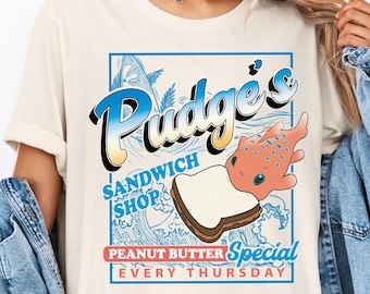 Camiseta vintage de Disney de la tienda de sándwiches Pudge, camiseta de Lilo y Stitch Pudge el pez, camiseta de Disney Pudge controla el clima, camiseta de viaje a Disneyland