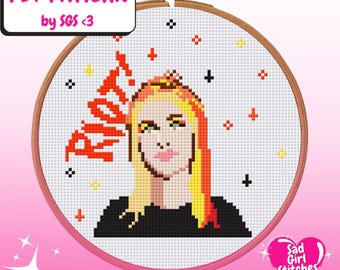 Hayley Williams Riot! Inspired PDF Cross Stitch Pattern