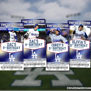 Los Angeles Dodgers Style Ticket-Einladung, Dodgers Ticket einladen, LA Dodgers Themenparty, digitaler Download, gedruckte Party einladen