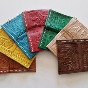 Carteira feita à mão em couro genuíno (formato 12x8cm)