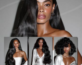 Opulent Hair – 50 Luxe Stock Photos | AI Beauty & Haircare Images | Black Luxury Hair Wig Models | Salon Brand Content