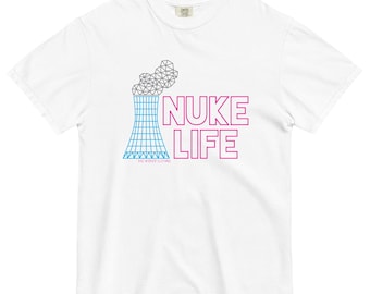 PINK NUKE LIFE - T-shirt unisex pesante tinta in capo