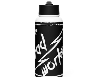 RAD STENCIL - Stainless steel water bottle with a straw lid