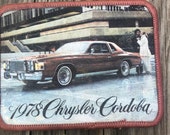 Vintage 1978 Chrysler Cordoba Man and Women Scene Patch