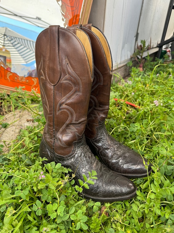 Vintage Crown Cowboy Brown Boots