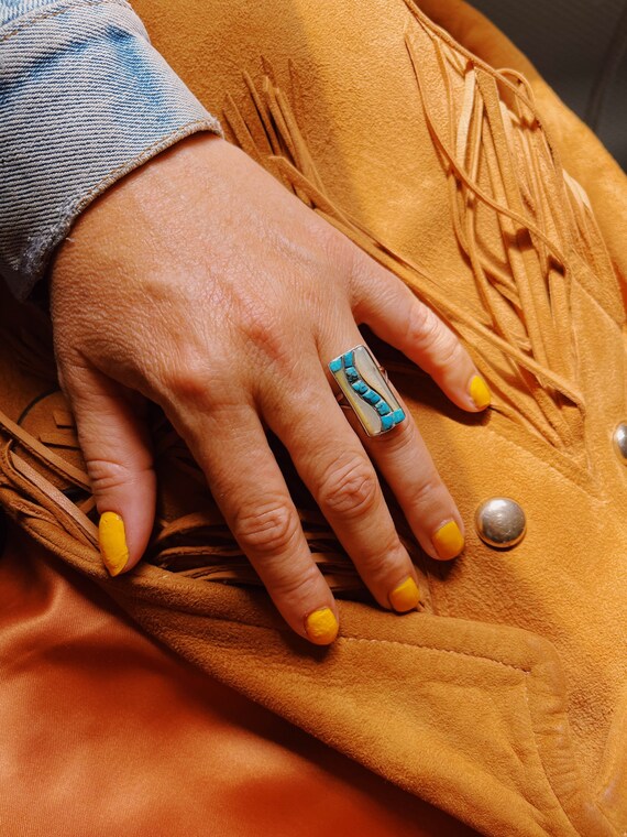 Vintage Turquoise River Ring - image 3